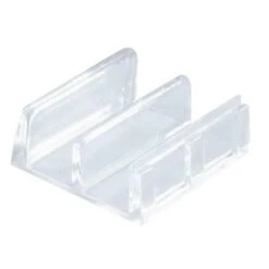 Prime-Line M 6059 Shower Door Bottom Guide, Sliding, Plastic, Clear - Pack Of 2