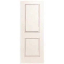 Masonite 0101625280802VV2200010 28 In. X 80 In. Smooth 2-Panel Square Primed White Hollow Core Composite Interior Door Slab