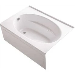 Kohler K-1113-LA-0 Windward 60 In. X 42 In. Acrylic Alcove Bathtub With Integral Apron And Left-Hand Drain In White