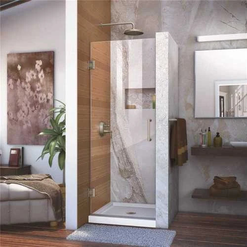 DreamLine SHDR-20247210F-04 Unidoor 24 In. X 72 In. Frameless Hinged Shower Door In Brushed Nickel 3 DreamLine SHDR-20247210F-04 Unidoor 24 In. X 72 In. Frameless Hinged Shower Door In Brushed Nickel