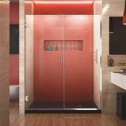 DreamLine SHDR-245957210-01 Unidoor Plus 59.5 To 60 In. X 72 In. Frameless Hinged Shower Door In Chrome