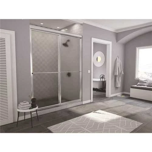 Coastal Shower Doors 1664.70B-A Newport 64 In. To 65.625 In. X 70 In. Framed Sliding Shower Door With Towel Bar In Chrome And Aquatex Glass 3 Coastal Shower Doors 1664.70B-A Newport 64 In. To 65.625 In. X 70 In. Framed Sliding Shower Door With Towel Bar In Chrome And Aquatex Glass