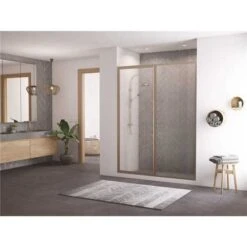 Coastal Shower Doors L31IL13.66N-A Legend 43.5 In. To 45 In. X 66 In. Framed Hinge Swing Shower Door With Inline Panel In Brushed Nickel With Obscure Glass