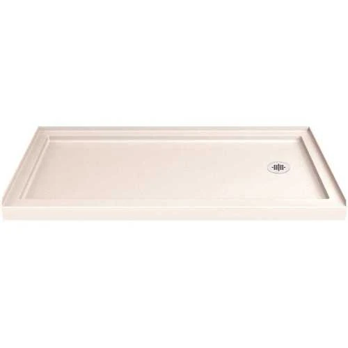 DreamLine DLT-1134602-22 SlimLine 34 In. D X 60 In. W Single Threshold Shower Base In Biscuit With Right Hand Drain 3 DreamLine DLT-1134602-22 SlimLine 34 In. D X 60 In. W Single Threshold Shower Base In Biscuit With Right Hand Drain