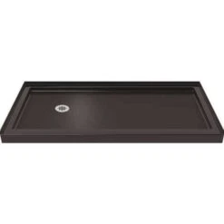 DreamLine DLT-1132601-88 SlimLine 32 In. D X 60 In. W Single Threshold Shower Base In Black With Left Hand Drain