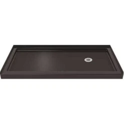 DreamLine DLT-1134602-88 SlimLine 34 In. D X 60 In. W Single Threshold Shower Base In Black Color With Right Hand Drain