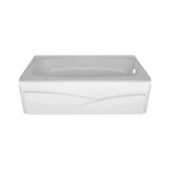 Delta Faucet B10311-6032R-WH Laurel Skirted Bathtub, Right Hand Drain, Bright White Gloss, Acrylic, 59.87 X 32 X 18-In.