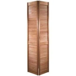 Masonite 092313530080121R2100 30 In. X 80 In. Smooth Full Louver Primed Solid Core Pine Bi-Fold Door