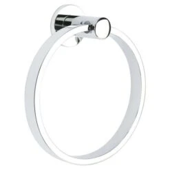 Emtek 2801DISKUS26 Disk Modern Brass Towel Ring, Bright Chrome Finish