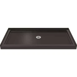DreamLine DLT-1136600-88 SlimLine 36 In. D X 60 In. W Single Threshold Shower Base In Black With Center Drain
