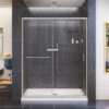 DreamLine SHDR-0960720-04 Infinity-Z 56 To 60 In. X 72 In. Semi-Frameless Sliding Shower Door In Brushed Nickel 2 DreamLine SHDR-0960720-04 Infinity-Z 56 To 60 In. X 72 In. Semi-Frameless Sliding Shower Door In Brushed Nickel -Hardware Furniture 303334416 usn