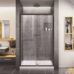 DreamLine SHDR-0948720-06 Infinity-Z 44 To 48 In. X 72 In. H Semi-Frameless Sliding Shower Door In Oil Rubbed Bronze