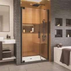 DreamLine SHDR-4325120-09 Elegance-LS 35-1/4 In. To 37-1/4 In. W X 72 In. H Frameless Pivot Shower Door In Satin Black