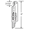 Brixwell 3-201 BY-Pass Hanger Bypass Hanger Right Hand Cdb131 -Hardware Furniture 3201