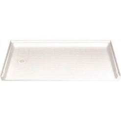 Mustee 360L CareGiver 30 In. X 60 In. Single Threshold Shower Floor In White