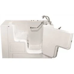 American Standard 3559104 GELCOAT WALK-IN BATH, COMBINATION, RIGHT-HAND WITH QUICK DRAIN AND FAUCET, WHITE, 32 IN. X 60 IN