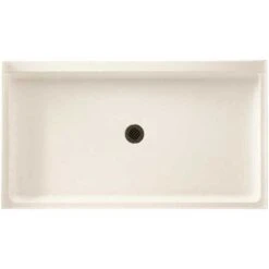 Swan SF03260MD.010 32 In. X 60 In. Solid Surface Single Threshold Center Drain Shower Pan In White