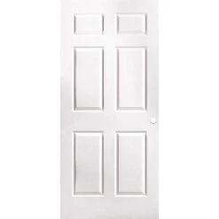 Masonite 61117 36 In. X 80 In. Primed Textured 6-Panel Hollow Core Composite Interior Door Slab With Bore