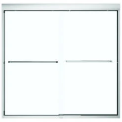 MAAX 135661-900-084 Aura 000 Bathtub Door, Semi Frame, Clear Glass, Bypass/Sliding Door, 1/4 In Glass