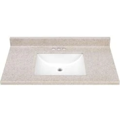 Continental Cabinets SQ237-DUN3CB Vanity Top Single Gloss Mesa 37" W X 22" D X 4.75" H Gloss