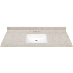 Continental Cabinets SQ249-DUN3CB Vanity Top Single Gloss Mesa 49" W X 22" D X 4.75" H Gloss