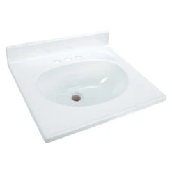 Hardware House 366005 Vanity Top Single White 25" W X 22" D White
