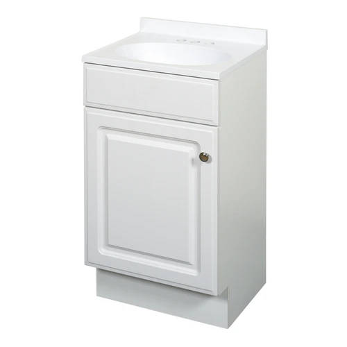 Zenith Products RBC18WW Vanity Combo Single White 18" W X 16" D X 35" H White 3 Zenith Products RBC18WW Vanity Combo Single White 18" W X 16" D X 35" H White