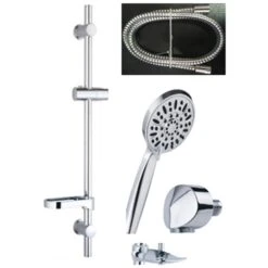 ACE OakBrook 520A83155CCPWS3 Showerhead With Slide Bar Chrome Plastic 3 Settings 1.8 Gal Chrome