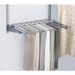 Rubbermaid FG3J0602TITNM Sliding Pant Rack 2.5" H X 19.187" W Plastic Titanium