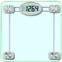 TAYLOR 75274192 Bathroom Scale, 400 Lb Capacity, LCD Display, Metal Housing Material, Clear, 13.38 In OAW, 13.41 In OAD