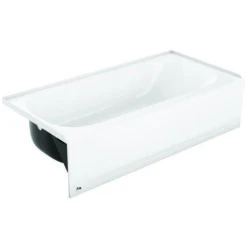 Bootz 011-3365-00/4365 Aloha 011-4365-00 Bathtub, 39 Gal Capacity, 60 In L, 30 In W, 14-1/4 In H, Steel, White, Porcelain-Coated