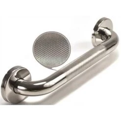 WingIts WGB5PSKN18 Premium Series 18 In. X 1.25 In. Diamond Knurled Grab Bar In Polished Stainless Steel (21 In. Overall Length)