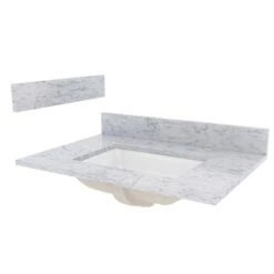Foremost ST31228CWR Vanity Top, 31 In OAW, Marble, 1-Bowl, Rectangular Bowl