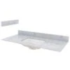 Foremost ST49228CWR Vanity Top, 22 In OAL, 49 In OAW, Marble, Carrara White, Undermount Sink, 1-Bowl, Rectangular Bowl