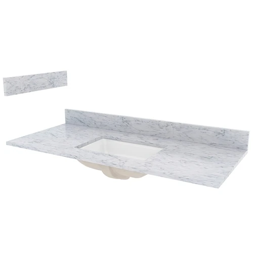 Foremost ST49228CWR Vanity Top, 22 In OAL, 49 In OAW, Marble, Carrara White, Undermount Sink, 1-Bowl, Rectangular Bowl 3 Foremost ST49228CWR Vanity Top, 22 In OAL, 49 In OAW, Marble, Carrara White, Undermount Sink, 1-Bowl, Rectangular Bowl