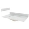 CRAFT + MAIN STE37228SWR Vanity Top, 37 In OAL, 22 In OAW, Stone/Vitreous China, Silver Crystal White, Undermount Sink