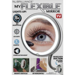 NuBrilliance 2503 LED Vanity Mirror As Seen On TV 14.5" H X 7" W Flexible Silver