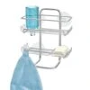 IDesign 60466 Shower Caddy Wall Shelf Classico 10.75" H X 4.5" W X 9" L Silver Silver -Hardware Furniture 6032694 A.eps High