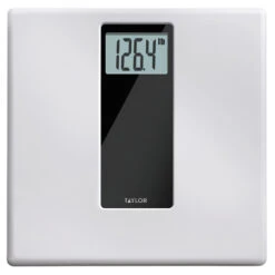 TAYLOR 73584012 Bathroom Scale 400 Lb Digital White White