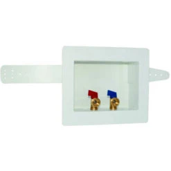 Eastman 60244/38937 Washing Machine Outlet Box With Valve, 1/2, 3/4 In Connection, Brass/Polystyrene