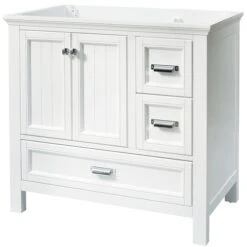 Foremost BAWV3622D Brantley Series Bathroom Vanity, 36 In W Cabinet, 21-1/2 In D Cabinet, 34 In H Cabinet, Wood, White