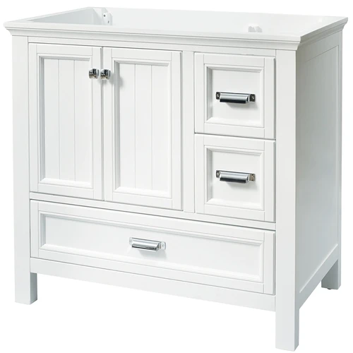 Foremost BAWV3622D Brantley Series Bathroom Vanity, 36 In W Cabinet, 21-1/2 In D Cabinet, 34 In H Cabinet, Wood, White 3 Foremost BAWV3622D Brantley Series Bathroom Vanity, 36 In W Cabinet, 21-1/2 In D Cabinet, 34 In H Cabinet, Wood, White