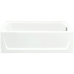 STERLING 71171120-0 Ensemble Bathtub, 44 Gal Capacity, 60 In L, 30 In W, 18 In H, Alcove Installation, Solid Vikrell