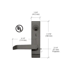 Jackson 9500LVNL02313 Dark Bronze Locking Flat Lever Outside Trim With Night Latch Function